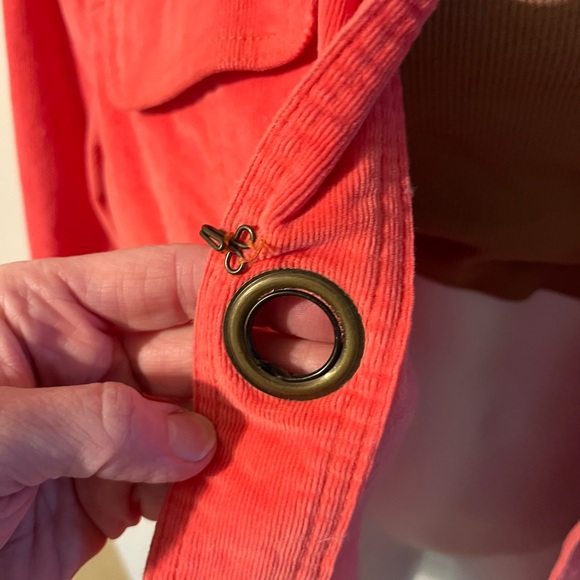 AMX Size 1X coral/pink corduroy jacket-hook and eye closure with grommets. - Picture 11 of 14